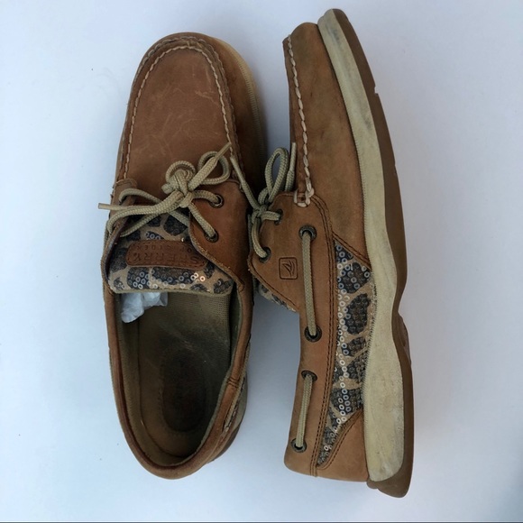 Sperry Shoes - Sperry Topsiders Shoes Leopard Glitter Boat Shoes